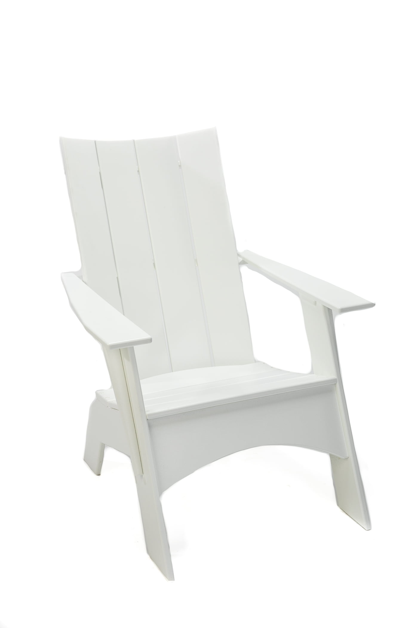 White Hampton Adirondack chair, American-made patio furniture for Houston porches